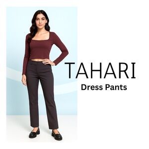 NWT Elie Tahari Terry Straight Pants/Brown Dress Pants